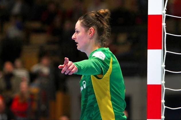 Torhüterin Melinda Szikora (Dortmund) Handball Frauen 1.Bundesliga 2025 26 BSV Sachsen Zwickau - Borussia Dortmund 29:30 am 28.1.2026 in der Sparkassen-Arena Zwickau BSV Sachsen Zw ickau - Borussia Dortmund