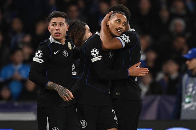 CALCIO - UEFA Champions League - SSC Napoli vs Chelsea FC Joao Pedro of Chelsea F.C. celebrates after scoring the goal of 2-3 during the UEFA Champions League phase day 8 football match between S.S.C. Napoli and Chelsea F.C. at the Diego Armando Maradona Stadium on January 27, 2026 in Naples, Italy. Naples Italy  Copyright: xIPAxSport ABACAx