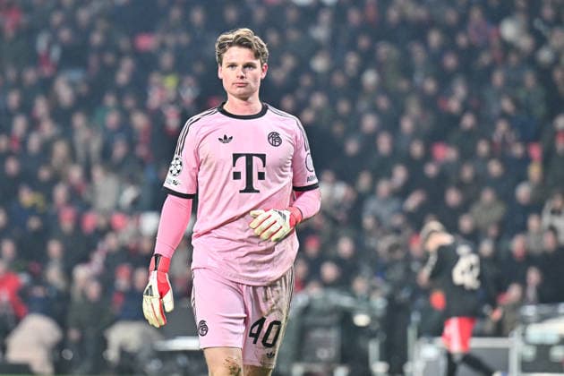 UEFA Champions League; PSV Eindhoven - FC Bayern München; 28.01.2026 EINDHOVEN, NETHERLANDS - 28. JANUARY: im Bild Jonas Kurt URBIG (FC Bayern Munich 40) Einzelfoto Freisteller während dem Match zwischen PSV Eindhoven und dem FC Bayern München am 8. Spieltag der UEFA Champions League Gruppenphase im Philips Stadion Copyright: xBEAUTIFULxSPORTS Goldbergx