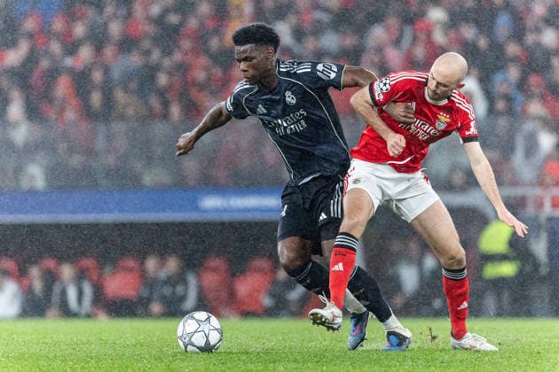 Eduardo Camavinga ( Real Madrid ) in action during the match between SL Benfica and Real Madrid CF, valid for UEFA Champions League 2025 2026 at Estadio Lisboa e Benfica on 28 January 2026. Lisbon Estadio Sport Lisboa e Benfica Lisbon Portugal Copyright: xIMAGOx xPRIMExSPORTSxIMAGESx xFILIPExOLIVEIRAx