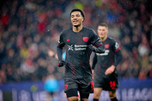 LEVERKUSEN, GERMANY - 1 JANUARY, 2023: Malik Tillman, goal - The UEFA Champions League football match between Bayer 04 Leverkusen vs Villareal FC at BayArena.  Copyright: xVitaliixKliuievx
