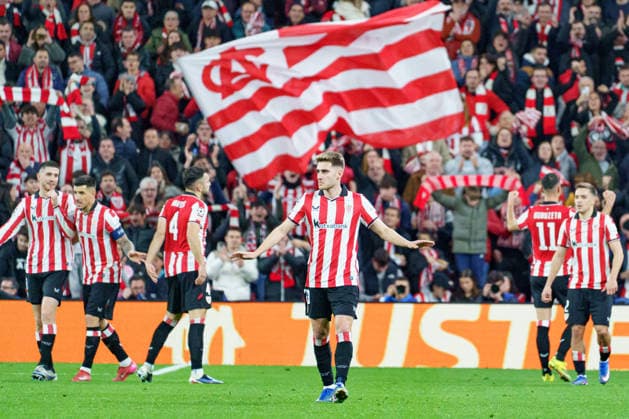 Robert Navarro seen during UEFA Champions League phase game between teams of Athletic Club and Sporting CP (Mickael Ducint Ball Raw Images) Bilbao San Mames Spain Copyright: xMickaelxDucintx AthleticSporting2526-137