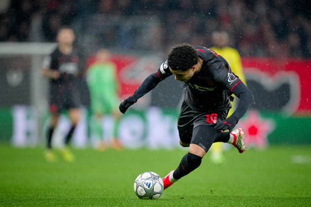 LEVERKUSEN, GERMANY - 28 JANUARY, 2026: Malik Tillman - The UEFA Champions League football match between Bayer 04 Leverkusen vs Villareal FC at BayArena.  Copyright: xVitaliixKliuievx