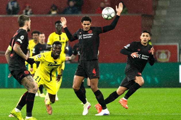 UEFA Champions League 2025 26 Bayer 04 Leverkusen vs. Villarreal CF 8. Spieltag der Ligaphase Mittwoch, 28.01.2026 BayArena (Nordrhein-Westfalen, Deutschland) Tani Oluwaseyi ( 21) Jarell Quansah ( 4) Copyright: xCelinaxLeiersx