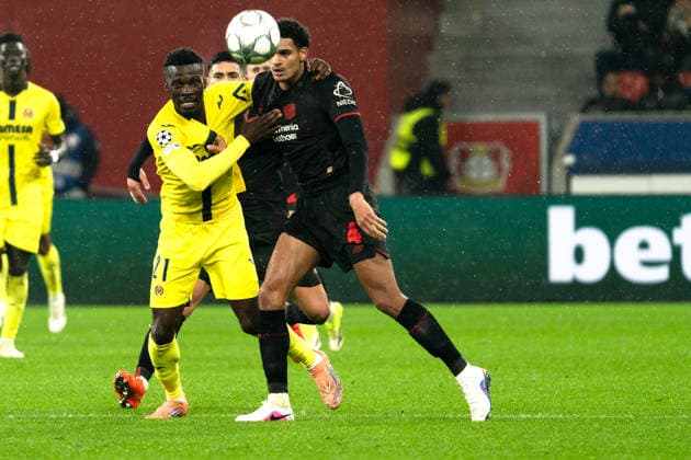 UEFA Champions League 2025 26 Bayer 04 Leverkusen vs. Villarreal CF 8. Spieltag der Ligaphase Mittwoch, 28.01.2026 BayArena (Nordrhein-Westfalen, Deutschland) Tani Oluwaseyi ( 21) Jarell Quansah ( 4) Copyright: xCelinaxLeiersx