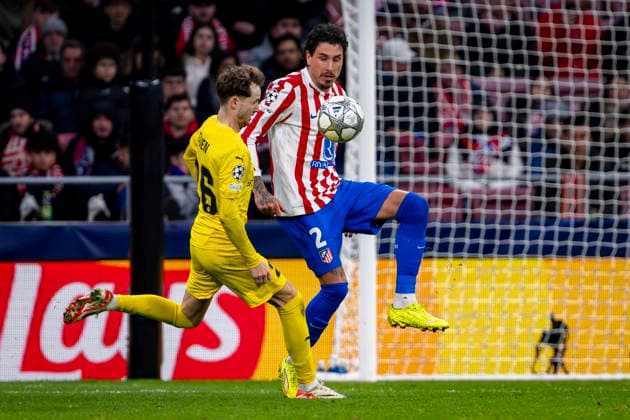 Atletico de Madrid v FK Bodo Glimt - UEFA Champions League 2025 26 League Phase MD8 Jose Maria Gimenez of Atletico de Madrid fights for the ball during the UEFA Champions League 2025 26 League Phase MD8 match between Atletico de Madrid and FK Bodo Glimt at Estadio Riyadh Air Metropolitano on January 28, 2026 in Madrid, Spain. Madrid Estadio Riyadh Air Metropolitano Madrid Spain Copyright: xAlbertoxGardinx AGardin_20260128_Foot_Cham_Atl_Mad_Bod_0788
