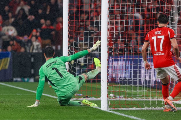 Estadio da Luz Thibaut Courtois of Real Madrid CF in action during the UEFA Champions League 2025 26 League Phase MD8 match between SL Benfica and Real Madrid C.F. at on January 28, 2026 in Lisbon, Portugal. UEFA Champions League 2025 26 League Phase MD8 - SL Benfica vs Rea Madrid CF (Valter Gouveia SPP) Copyright: xValterxGouveia SPPx spp-en-VaGo-VG_L6185