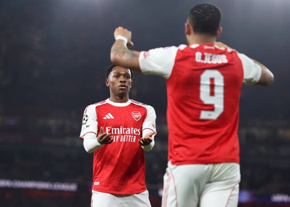 Arsenal v Kairat 28th January 2026, London - UEFA Champions League Football, Group Stage - Arsenal v Kairat - Brando Bailey-Joseph of Arsenal - Photo: Charlotte Wilson Offside. London UK Copyright: xCharlottexWilsonx xOffsidexOffside