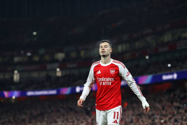 Arsenal v Kairat 28th January 2026, London - UEFA Champions League Football, Group Stage - Arsenal v Kairat - Gabriel Martinelli of Arsenal - Photo: Charlotte Wilson Offside. London UK Copyright: xCharlottexWilsonx xOffsidexOffside