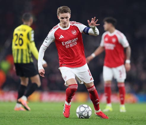 Arsenal v Kairat 28th January 2026, London - UEFA Champions League Football, Group Stage - Arsenal v Kairat - Martin Odegaard of Arsenal - Photo: Charlotte Wilson Offside. London UK Copyright: xCharlottexWilsonx xOffsidexOffside