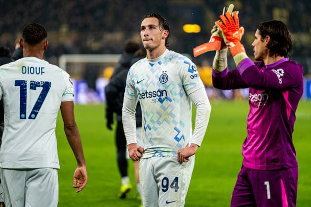 2026-01-28 Borussia Dortmund v FC Internazionale Milano - UEFA Champions League 2025 26 League Phase MD8 DORTMUND, GERMANY - JANUARY 28: Pio Esposito of FC Internazionale Milano disappointed after the UEFA Champions League 2025 26 League Phase MD8 match between Borussia Dortmund and FC Internazionale Milano at BVB Stadion Dortmund on January 28, 2026 in Dortmund, Germany. (Photo by Gabriel Calvino Alonso BSR Agency) Dortmund Germany Content not available for redistribution in The Netherlands directly or indirectly through any third parties. Copyright: xBSRxAgencyx