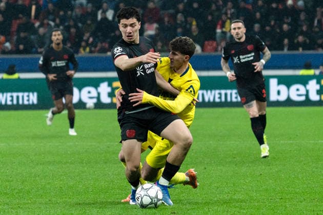 UEFA Champions League 2025 26 Bayer 04 Leverkusen vs. Villarreal CF 8. Spieltag der Ligaphase Mittwoch, 28.01.2026 BayArena (Nordrhein-Westfalen, Deutschland) Ibrahim Maza ( 30) Pau Cabanes ( 33) Copyright: xCelinaxLeiersx