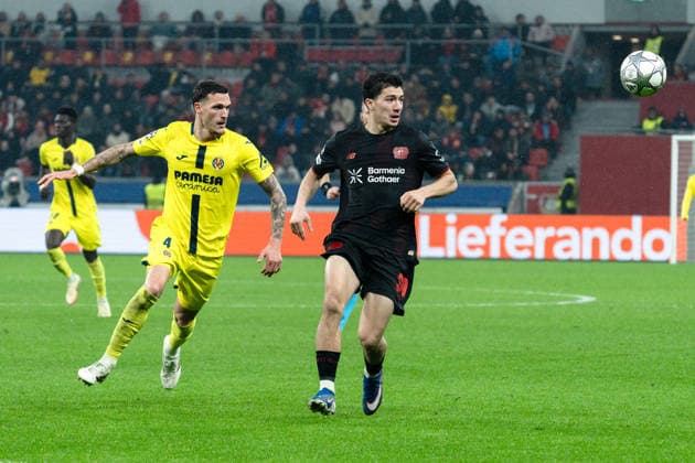 UEFA Champions League 2025 26 Bayer 04 Leverkusen vs. Villarreal CF 8. Spieltag der Ligaphase Mittwoch, 28.01.2026 BayArena (Nordrhein-Westfalen, Deutschland) Ibrahim Maza ( 30) Rafa Marin ( 4) Copyright: xCelinaxLeiersx