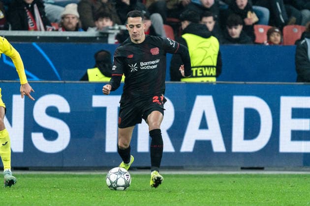 UEFA Champions League 2025 26 Bayer 04 Leverkusen vs. Villarreal CF 8. Spieltag der Ligaphase Mittwoch, 28.01.2026 BayArena (Nordrhein-Westfalen, Deutschland) Lucas Vazquez ( 21) Copyright: xCelinaxLeiersx