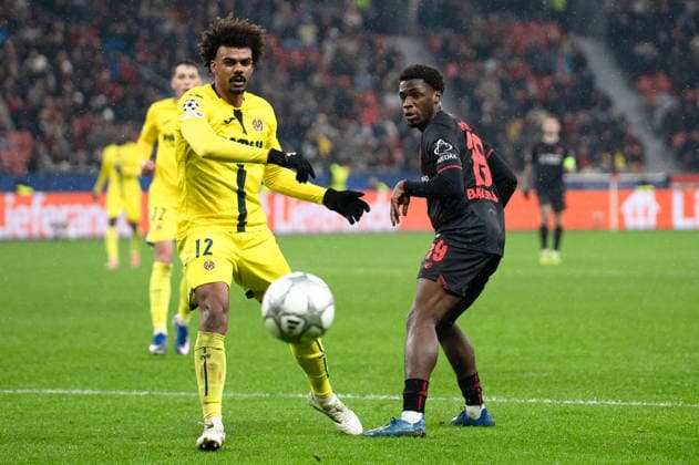 UEFA Champions League 2025 26 Bayer 04 Leverkusen vs. Villarreal CF 8. Spieltag der Ligaphase Mittwoch, 28.01.2026 BayArena (Nordrhein-Westfalen, Deutschland) Renato Veiga ( 12) Ernest Poku ( 19) Copyright: xCelinaxLeiersx
