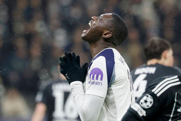Randal Kolo Muani (Tottenham Hotspur, 39), 28.01.2026, Soccer, Eintracht Frankfurt vs Tottenham Hotspur - UEFA Champions League, GER, Frankfurt, Deutsche Bank Park. Copyright: HMBxMedia xHeikoxBecker