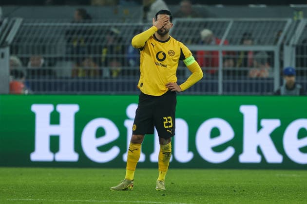 UEFA Champions League - Borussia Dortmund - Inter Mailand am 28.01.2026 im Signal Iduna Park in Dortmund Emre Can (Dortmund 23) unzufrieden, enttäuscht, enttaeuscht, niedergeschlagen