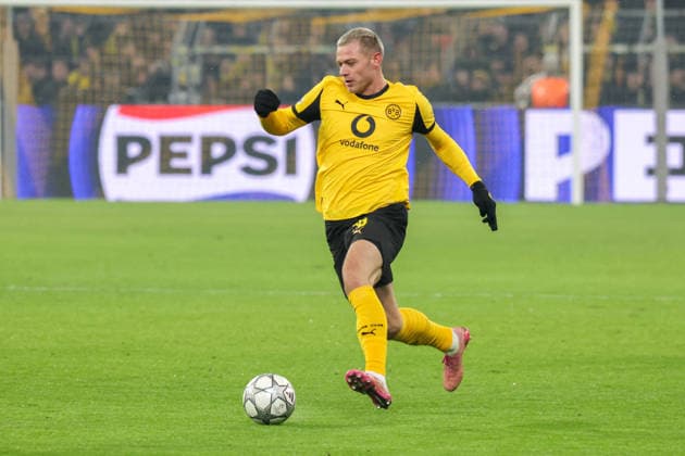 28.01.2026, xgrfx, Fussball UEFA Champions League , Borussia Dortmund - Inter Mailand v.l. Julian Ryerson (Borussia Dortmund) (DFL DFB REGULATIONS PROHIBIT ANY USE OF PHOTOGRAPHS as IMAGE SEQUENCES and or QUASI-VIDEO) Signal Iduna Park