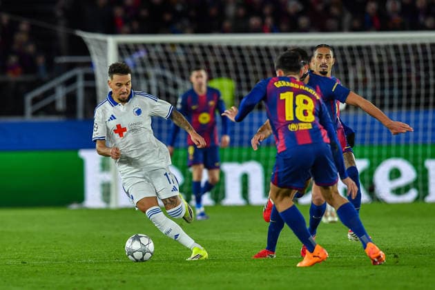 FC Barcelona, Barca v FC COPENHAGUE SPOTIFY CAMP NOU. BARCELONA. January 28, 2026 FC BARCELONA vs FC COPENHAGUE January 28, 2026 Larsson (11) of FC Copenhague dribbles during the soccer match corresponding to the eigth match of the group stage of the UEFA Champions League between FC Barcelona and FC Copenhague at Spotify Camp Nou in Barcelona, Spain. Barcelona ESP Copyright: xS.xRosx