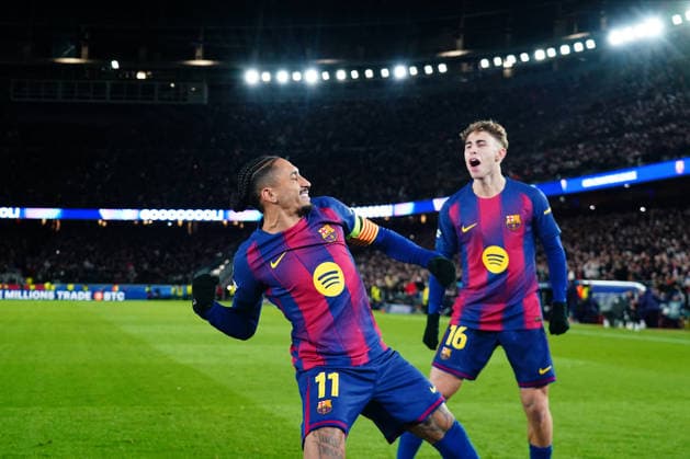 ESP: FC Barcelona, Barca v FC Copenhaguet. UEFA Champions League. Matchday 8. Raphael Dias Belloli Raphinha of FC Barcelona celebrates after scoring the 3-1 with his teammate Fermin Lopez during the UEFA Champions League match, match day 8, between FC Barcelona and FC Copenhague, Spotify Camp Nou Stadium on January 28, 2026 in Barcelona, Spain. kpng Copyright: xBaguxBlancox xPRESSINx PS_260128_BAR_COP_2526_516