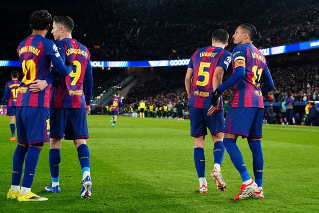 ESP: FC Barcelona, Barca v FC Copenhaguet. UEFA Champions League. Matchday 8. Raphael Dias Belloli Raphinha of FC Barcelona celebrates with his teammates after scoring the 4-1 during the UEFA Champions League match, match day 8, between FC Barcelona and FC Copenhague, Spotify Camp Nou Stadium on January 28, 2026 in Barcelona, Spain. kpng Copyright: xBaguxBlancox xPRESSINx PS_260128_BAR_COP_2526_528
