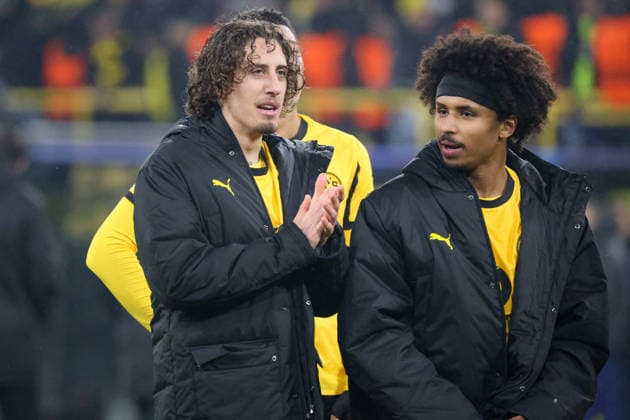 Dortmund, Deutschland 28. Januar 2026: Champions League - 2025 2026 - Borussia Dortmund vs. Inter Mailand Im Bild: v.li. Fabio Silva (BVB) und Karim Adeyemi (BVB) enttäuscht nach der Niederlage gegen Inter Mailand Signal Iduna Park Nordrhein Westfalen Copyright: xFotostandx xFantinix