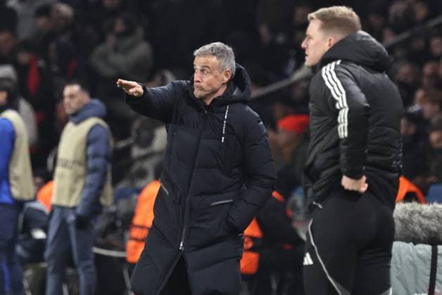 CHAMPION S LEAGUE PSG NEWCASTLE PHOTOPQR LE PARISIEN LP Fred Dugit ; Paris ; 28 01 2026 ; Sports Parc des Princes, Paris (XVIe), le 28 01 2026 Ligue des Champions Psg-Newcastle Luis Enrique (entraineur du PSG) et Eddie Howe (entraineur Newcastle) LP Fred Dugit