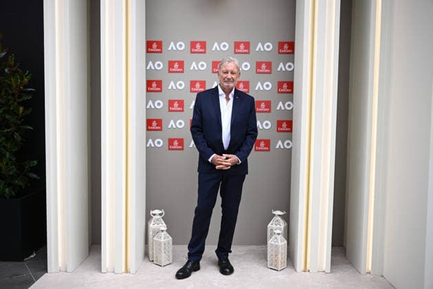 TENNIS AUSTRALIAN OPEN, Australian sailor John Bertrand arrives to pose for a photo at a hospitality marquee during Day 12 of the 2026 Australian Open tennis tournament at Melbourne Park in Melbourne, Thursday, January 29, 2026. ( NO ARCHIVING MELBOURNE VICTORIA AUSTRALIA  Copyright: xJOELxCARRETTx 20260129129642746699