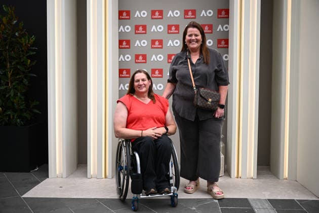 TENNIS AUSTRALIAN OPEN, Paralympian Louise Savage (left) and Tania Obst pose for a photo at a hospitality marquee during Day 12 of the 2026 Australian Open tennis tournament at Melbourne Park in Melbourne, Thursday, January 29, 2026. ( NO ARCHIVING MELBOURNE VICTORIA AUSTRALIA  Copyright: xJOELxCARRETTx 20260129125943629928