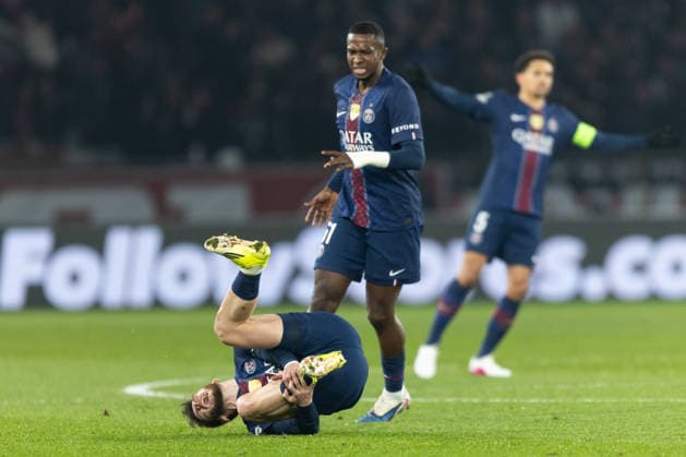 Paris Saint-Germain v Newcastle United FC - UEFA Champions League 2025 26 League Phase MD8 Khvicha Kvaratskhelia of Paris Saint-Germain reacts after being tackled during the UEFA Champions League - League phase, Matchday 8 football match between Paris Saint-Germain (PSG) and Newcastle United FC at the Parc des Princes stadium. Paris France  Copyright: xIbrahimxEzzatx originalFilename:ezzat-notitle260128_npkie.jpg