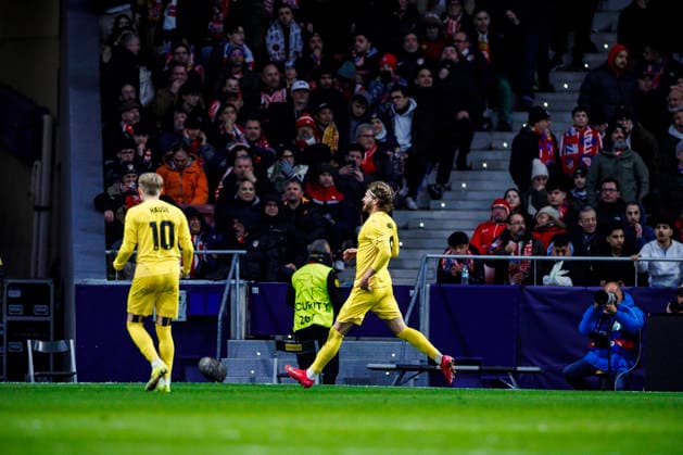 Atletico de Madrid vs Bodo Glimt - UEFA Champions League - 28 01 2026 Kasper Waarts Hogh celebrates his goal during the UEFA Champions League match between Atletico de Madrid and Bodo Glimt at Riyadh Air Metropolitano on January 28, 2026 in Madrid, Spain. Madrid Spain Copyright: xMarinaxFrutos PGSxPhotoxAgencyx