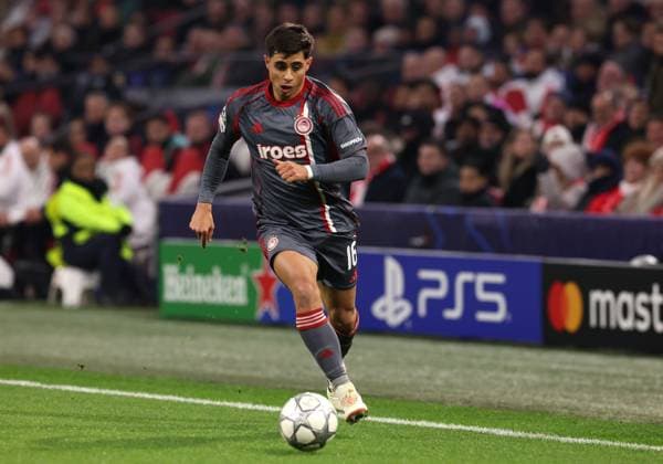 Lorenzo Scipioni of Olympiakos Piraeus during the match AFC Ajax Amsterdam vs Olympiacos Piraues at the Johan Cruijff ArenA for the UEFA Champions League season 2025-2026 in AMSTERDAM, Netherlands on 28 january 2026 (Photo by Peter Lous EYE4IMAGES) -