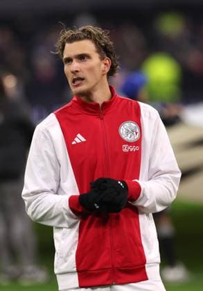Mika Godts of AFC Ajax during the match AFC Ajax Amsterdam vs Olympiacos Piraues at the Johan Cruijff ArenA for the UEFA Champions League season 2025-2026 in AMSTERDAM, Netherlands on 28 january 2026 (Photo by Peter Lous EYE4IMAGES) -