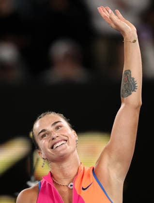 Aryna Sabalenka celebrates victory in her semi-final match Australian Open tennis tournament, Day Twelve, Melbourne Park, Australia - 29 Jan 2026Melbourne Melbourne Park Victoria (VIC) Australia  Copyright: xEllaxLing Shutterstockx 16455615an