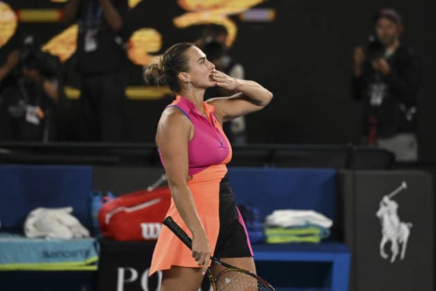 Australian Open 2026 - Semifinals MELBOURNE, AUSTRALIA - JANUARY 29: Aryna Sabalenka reaction after winning her Semifinals match against Elina Svitolina (UKR) (not seen) and making it to the Final in of the Australian Open grand slam tennis tournament at Melbourne Park in Melbourne, Australia on January 29, 2026 Mark Avellino Anadolu Melbourne Australia. Editorial use only. Please get in touch for any other usage.  Copyright: x2026xAnadoluxMarkxAvellinox