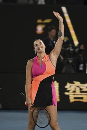 Australian Open 2026 - Semifinals MELBOURNE, AUSTRALIA - JANUARY 29: Aryna Sabalenka reaction after winning her Semifinals match against Elina Svitolina (UKR) (not seen) and making it to the Final in of the Australian Open grand slam tennis tournament at Melbourne Park in Melbourne, Australia on January 29, 2026 Mark Avellino Anadolu Melbourne Australia. Editorial use only. Please get in touch for any other usage.  Copyright: x2026xAnadoluxMarkxAvellinox