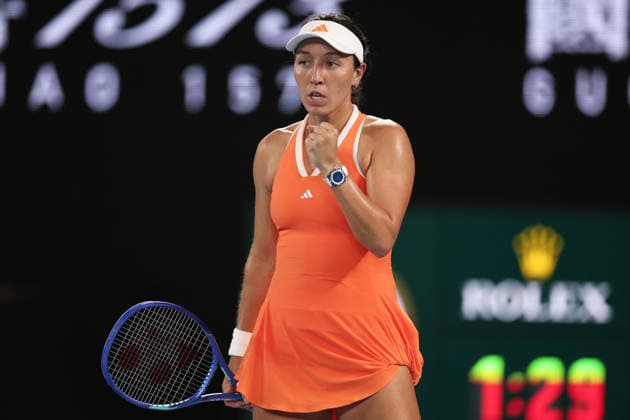 Jessica Pegula celebrates during her semi-final match Australian Open tennis tournament, Day Twelve, Melbourne Park, Australia - 29 Jan 2026Melbourne Melbourne Park Victoria (VIC) Australia  Copyright: xEllaxLing Shutterstockx 16455615ct