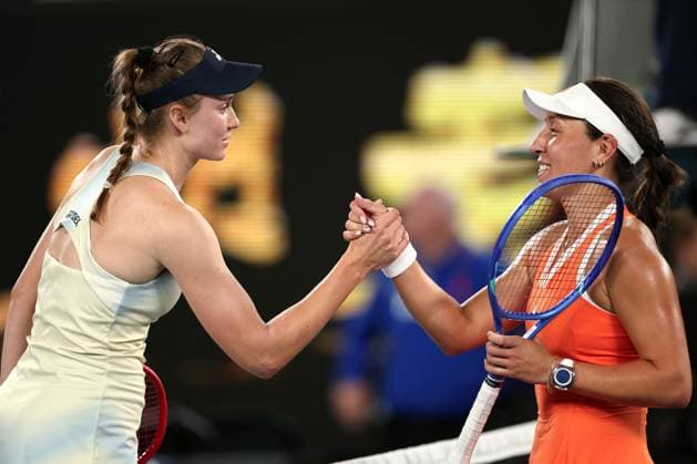 Elena Rybakina celebrates victory in her semi-final match against Jessica Pegula Australian Open tennis tournament, Day Twelve, Melbourne Park, Australia - 29 Jan 2026Melbourne Melbourne Park Victoria (VIC) Australia  Copyright: xEllaxLing Shutterstockx 16455615dc