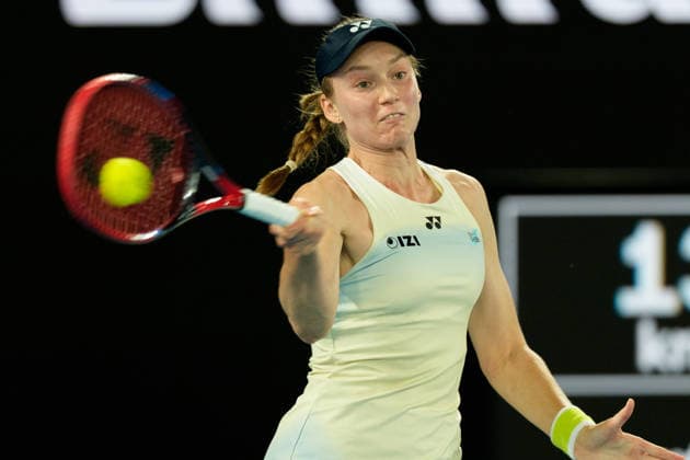 January 29, 2026: 5th seed ELENA RYBAKINA of Kazakhstan in action against 6th seed JESSICA PEGULA of the USA on Rod Laver Arena in a Women s Singles Semifinals match on day 12 of the 2026 Australian Open in Melbourne, Australia. RYBAKINA won 63 76. Cal Media Melbourne Australia - ZUMAc04_ 20260129_faf_c04_017 Copyright: xSydneyxLowx