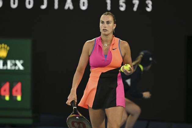AUSTRALIAN OPEN 2026 MELBOURNE, AUSTRALIA - JANUARY 29: Aryna Sabalenka in action against Elina Svitolina (UKR) (NOT SEEN) during the Semifinals match at the Australian Open grand slam tennis tournament at Melbourne Park in Melbourne, Australia on January 29, 2026 Mark Avellino Anadolu Melbourne Australia. Editorial use only. Please get in touch for any other usage.  Copyright: x2026xAnadoluxMarkxAvellinox