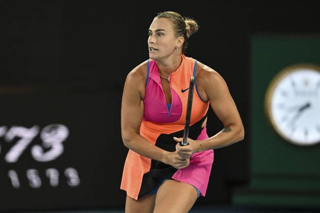 AUSTRALIAN OPEN 2026 MELBOURNE, AUSTRALIA - JANUARY 29: Aryna Sabalenka in action against Elina Svitolina (UKR) (NOT SEEN) during the Semifinals match at the Australian Open grand slam tennis tournament at Melbourne Park in Melbourne, Australia on January 29, 2026 Mark Avellino Anadolu Melbourne Australia. Editorial use only. Please get in touch for any other usage.  Copyright: x2026xAnadoluxMarkxAvellinox