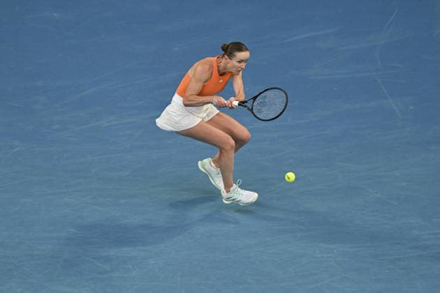 AUSTRALIAN OPEN 2026 MELBOURNE, AUSTRALIA - JANUARY 29: Elina Svitolina (UKR) in action against Aryna Sabalenka (NOT SEEN) during the Semifinals match at the Australian Open grand slam tennis tournament at Melbourne Park in Melbourne, Australia on January 29, 2026 Mark Avellino Anadolu Melbourne Australia. Editorial use only. Please get in touch for any other usage.  Copyright: x2026xAnadoluxMarkxAvellinox