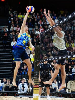 STOCKHOLM, SWEDEN 20260129 Sweden s David Ahman and Jonatan Hellvig during the Beach volleyball, Beachvolleyball competition Stockholm Beach 2026, an official competition in the international Queen & King of the Court series, at Avicii Arena in Stockholm. STOCKHOLM SWEDEN x60160x Copyright: xStefanxJerrevang TTx STOCKHOLM BEACH