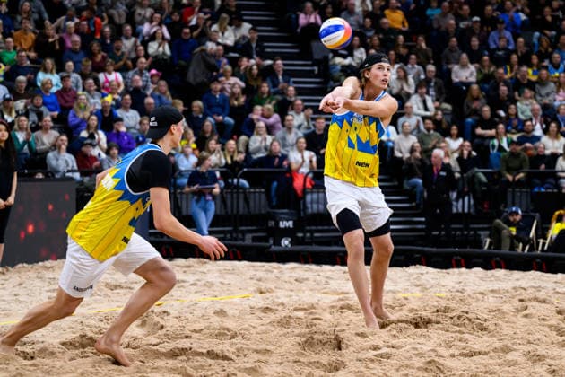 260129 Sveriges Elmer Andersson och Jacob Hölting Nilsson under Stockholm Beach 2026 den 29 januari 2026 i Stockholm. Copyright: EMMAxWALLSKOG BB260129EW014
