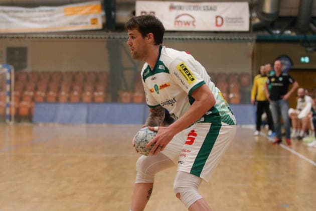 29.01.2026 Handball Herren 2025 2026 Testspiel Dessau-Roßlauer HV 06 - SC DHFK Leipzig Anhalt Arena Dessau Dean Bombac (Leipzig, 67, weiß) am Ball. Dessau-Roßlau Sachsen-Anhalt Deutschland