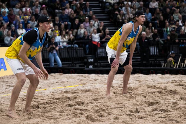 260129 Sveriges Elmer Andersson och Jacob Hölting Nilsson under Stockholm Beach 2026 den 29 januari 2026 i Stockholm. Copyright: EMMAxWALLSKOG BB260129EW024