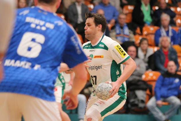 29.01.2026 Handball Herren 2025 2026 Testspiel Dessau-Roßlauer HV 06 - SC DHFK Leipzig Anhalt Arena Dessau Dean Bombac (Leipzig, 67, weiß) am Ball. Dessau-Roßlau Sachsen-Anhalt Deutschland