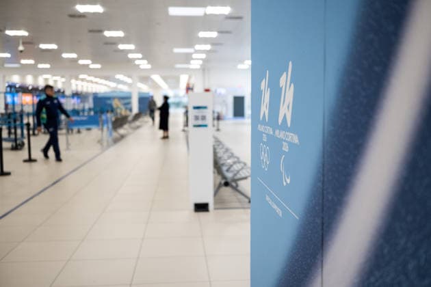260129 Olympic branding at Marco Polo Airport during day -8 of the 2026 Winter Olympics on January 29, 2026 in Venice. Photo: Mathias Bergeld BILDBYRAN kod MB MB1285 Olympic Games, Olympische Spiele, Olympia, OS olympics winter olympics os ol olympiska spel vinter-os olympiske leker milano cortina 2026 milan cortina 2026 milano cortina 2026 olympic games milano cortina 2026 winter olympic games milano cortina-os milano cortina-ol vinter-ol -8 bbeng preview förhands genre *** 260129 Olympic branding at Marco Polo Airport during day 8 of the 2026 Winter Olympics on January 29, 2026 in Venice Photo Mathias Bergeld BILDBYRAN code MB MB1285 olympic games olympics winter olympics os ol olympic games winter os olympic games milano cortina 2026 milan cortina 2026 milano cortina 2026 olympic games milano cortina 2026 winter olympic games milano cortina os milano cortina ol winter ol 8 bbeng preview preview genre  Copyright: MATHIASxBERGELD BB260129MB002