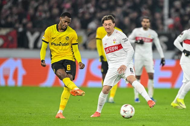 Edimilson Fernandes (BSC Young Boys) und Angelo Stiller (VfB Stuttgart) battle for the ball during the UEFA Europa League 2025 26 League Phase MD8 match between VfB Stuttgart and BSC Young Boys at Stuttgart Arena on January 29, 2026 in Stuttgart, Germany. (Photo by Harry Langer DeFodi Images) -