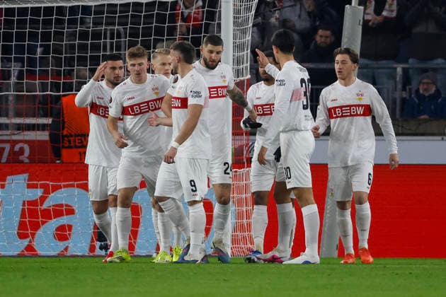 Torjubel VfB Stuttgart beim 1:0 durch Deniz Undav (VfB Stuttgart, 26) , Deutschland, Fussball, UEFA Europa League, 8. Spieltag, 2025 2026, VfB Stuttgart vs. Young Boys Bern, 29.01.2026, Stuttgart MHP Arena Deutschland Copyright: xGrantxHubbsx